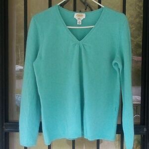 Talbots Tiffany blue cashmere sweater